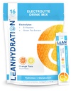LEAN Hydration Daily Electrolyte Packets Drink Mix | 제로 칼로리, 제로 설탕 플러스 비타민, 미네랄 및 기타 | 16캐럿 (오렌지 유즈)