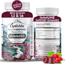 Optivida Nano Silver Immune Support Gummies (60 카운트) - Beta Glucan 보조 식품, Immune Health 용 Orchard Berry 풍미, Beta Glucan 100과 콜로이드 실버 보충