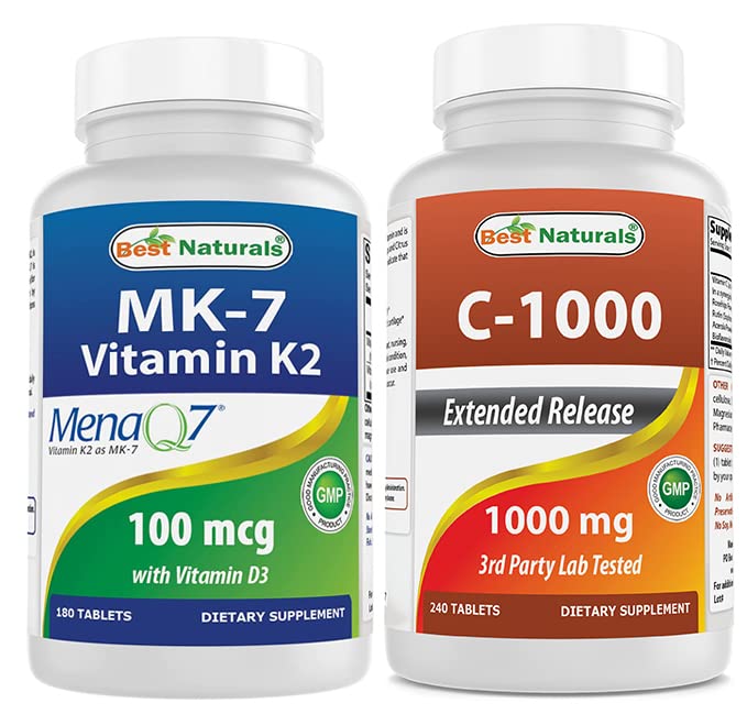 D3 & 비타민 C 1000 mg를 가진 제일 자연적인 비타민 K2 (MK7)