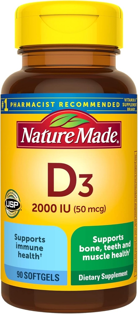 성격은 비타민 D3 2000 IU (50 mcg), 뼈, 이, 근육 및 면역 건강을 위한 비타민 D 보충교재, 90 Softgels, 90 일 공급을 만들었습니다
