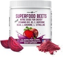 Superfood Beets Powder, 10.59oz 40 서빙 - Green Tea & Berry flavor, Non-GMO, Plant-Based Drink Mix와 Beetroot Powder 유기 베타 루트 혼합