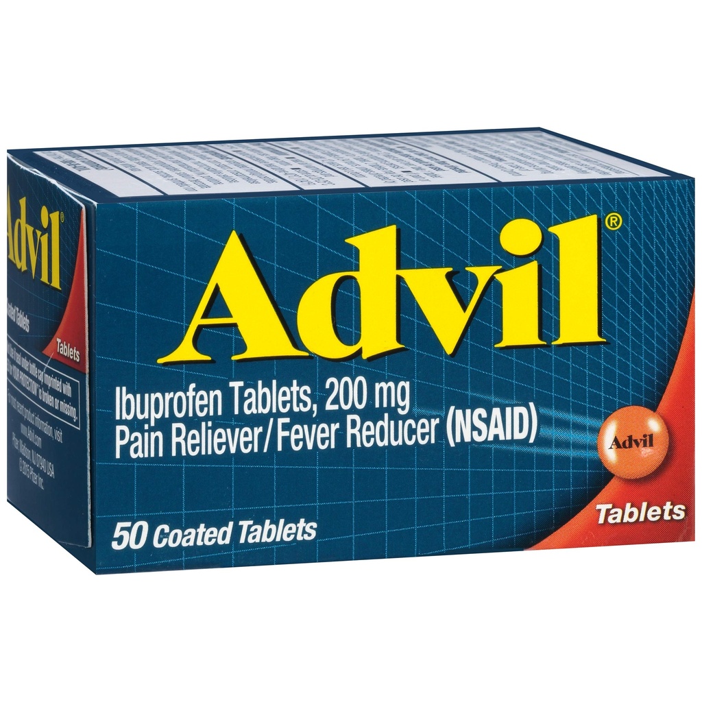 Advil Pain Reliever와 Fever 흡진기, Ibuprofen 200mg 통증 완화 - 50 코팅 정제