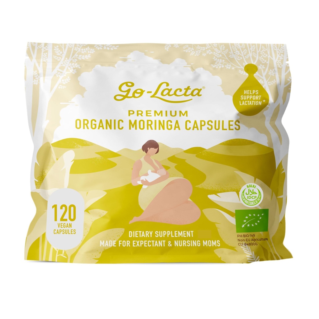 Go-Lacta® 100 % 유기 Moringa 캡슐 Breastfeeding 엄마, 120 캡슐