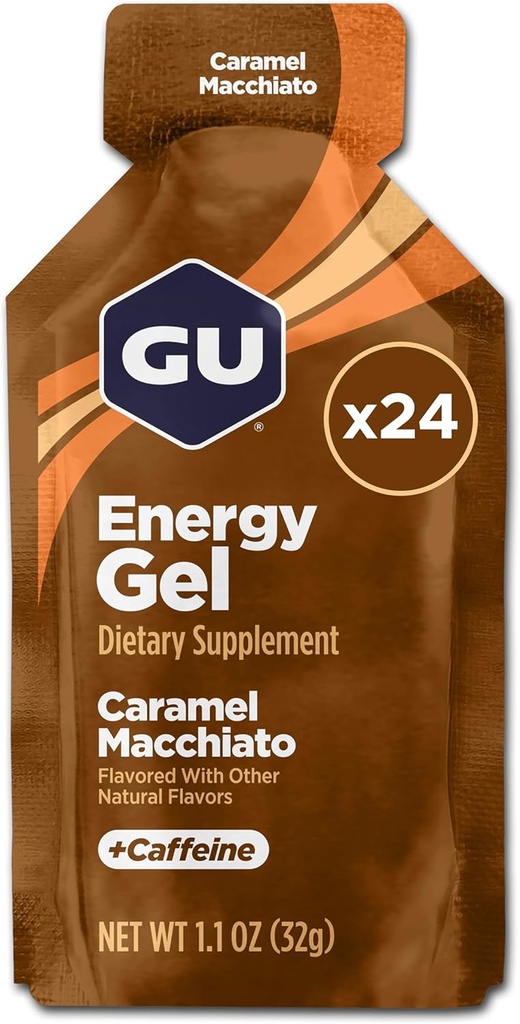 GU 에너지 본래 스포츠 영양 에너지 젤, Caramel Macchiato, 24의 조사 상자