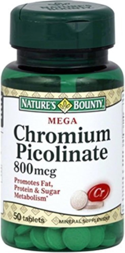 자연의 Bounty 메가 크롬 Picolinate 800 mcg 정제 50 ea (2의 포장)