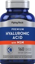 배관 바위 Hyaluronic 산 보충교재 | 100mg | 160의 캡슐 | 여성과 남성을 위한 MSM도 | 비 GMO, 글루텐 무료