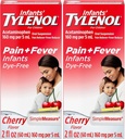Tylenol 유아 구두 현탁액, 염료 자유로운, 버찌, 2 Fl. Oz (포장 2)