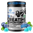 Nature Aid NSF Certified Creatine Gummy 5g - Creatine Monohydrate Gummies - 남성 및 여성을위한 사전 운동 에너지 및 근육 성장 지원 | Blueberry Electrolyte Gummies (135 개)