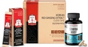 JUNG KWAN JANG Korean Red Panax Ginseng Energy Bundle - 매번 3000mg 스틱 (30 카운트) 및 남성의 체력 부스트를 매일 활력 (60 캡슐)