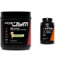 포스트 JYM 활동적인 모체 포스트 운동 BCAAs, 글루타민 & 더 무지개 Sherbert 풍미 + Vita JYM Athlete의 Multivitamin 이상 25 키 재료 60 정제