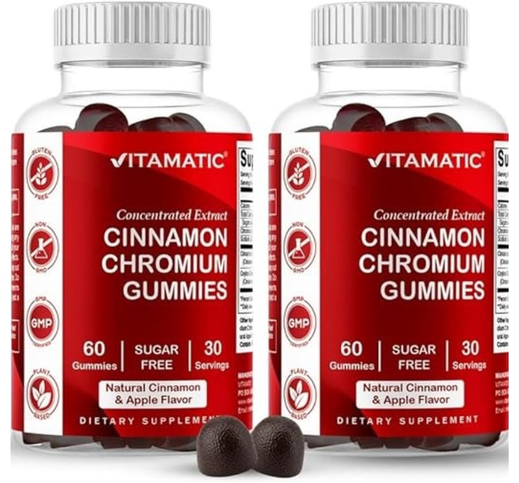 Ceylon Cinnamon과 비 GMO, 글루텐 프리 - 60 Vegan Gummies - 2 팩