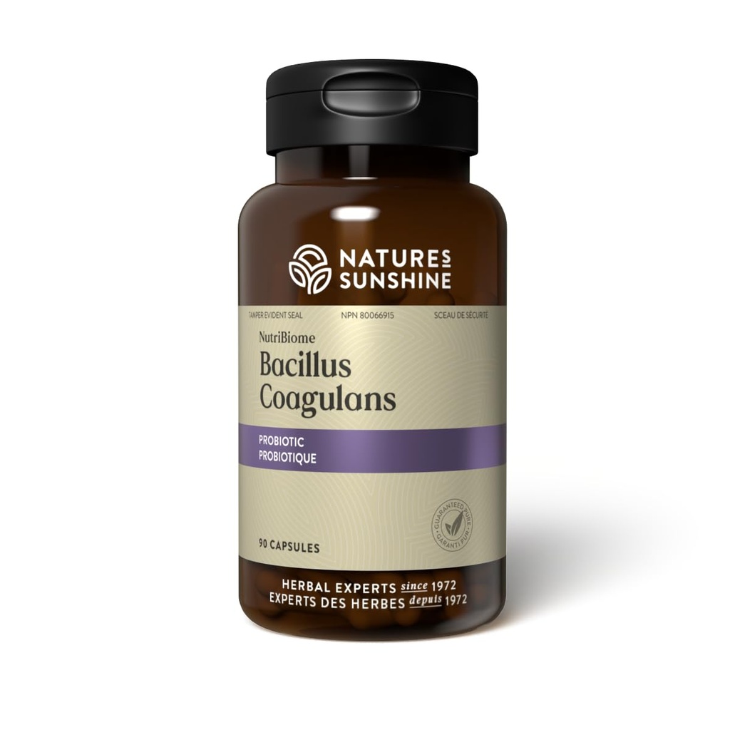 Nature's Sunshine Nutribiome Bacillus Coagulans Probiotics, 90 캡슐 | 3 억 CFU의 Bacillus Coagulans Probiotic 도움은 소화기 및 Occasional Diarrhea, 가스 및 Bloating에 대하여 방어합니다