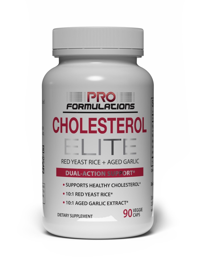 프로 포뮬레이션 MD Cholesterol 엘리트 – 듀얼 액션 콜레스테롤 지원 – 90 Veggie caps – Red Yeast Rice & Aged Garlic Extract – Inositol & Artichoke Extract 강화