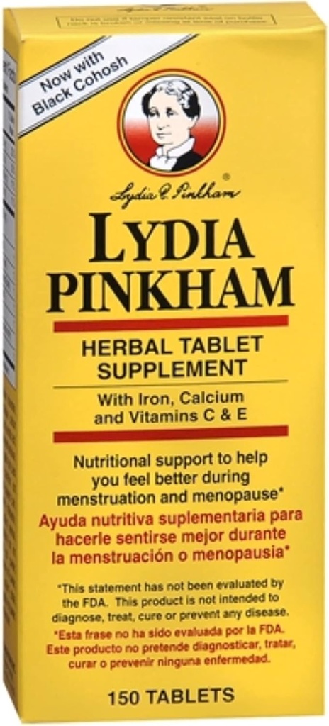 여자에 대 한 Lydia 핑크 햄 영양 지원 - Lydia 핑크 햄 초본 정제, Menstruation 및 Menopause- 150 정제 동안 더 나은 느낌