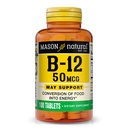 MASON NATURAL 비타민 B12 50 mcg 칼슘, 100 일 공급, 천연 에너지 레벨을 지원하는 다이어트 보충, 100 정제 (팩 1)
