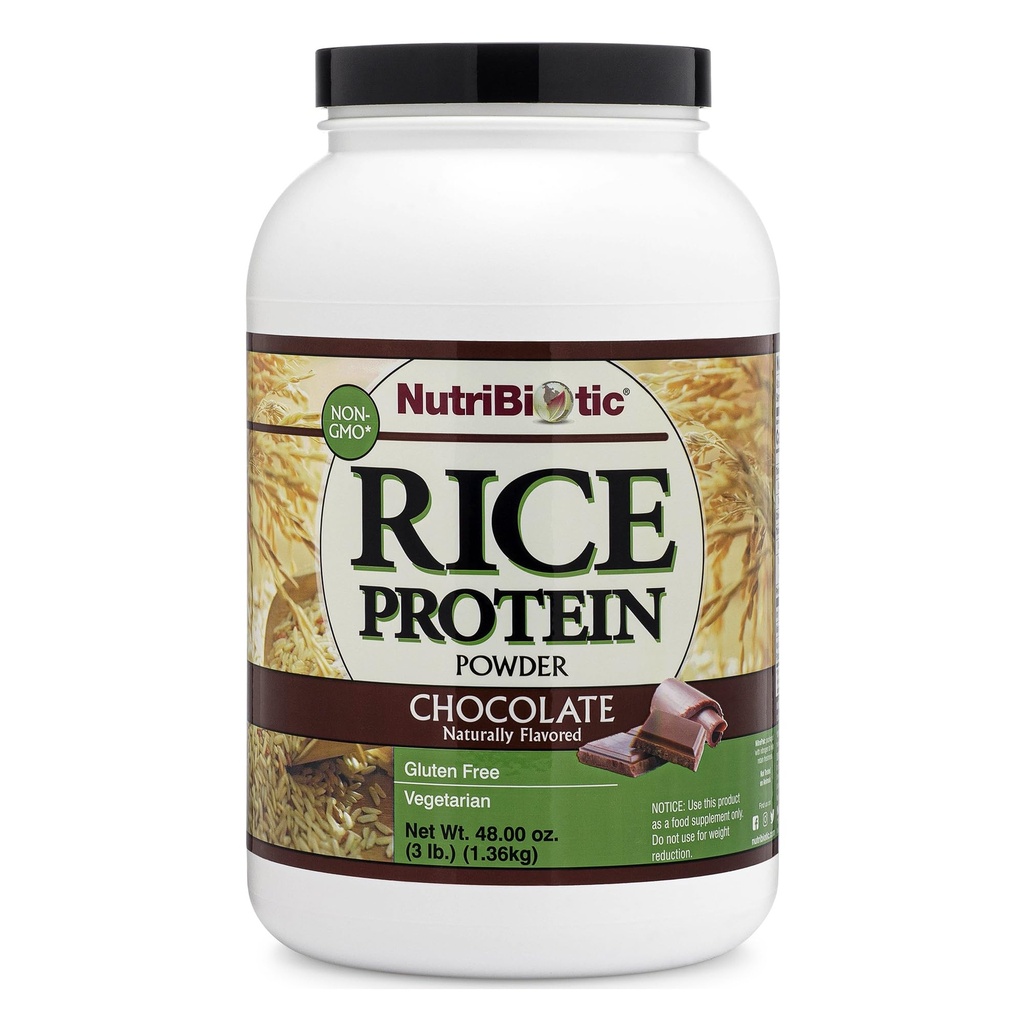 NutriBiotic – 초콜릿 쌀 단백질, 3 Lb (1.36kg) | 저탄소, 채식 및 케토-Friendly Raw Protein Powder | 화학, GMO 또는 글루텐없이 성장 및 가공 | Digest & Nutrient-Rich