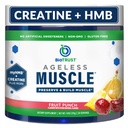 BioTrust Ageless Muscle Builder - 비타민 D3 및 베타인 Creatine HMB 분말 - 자연적으로 Declining 근육 질량 및 강도 구축 - 과일 펀치, 30 서빙