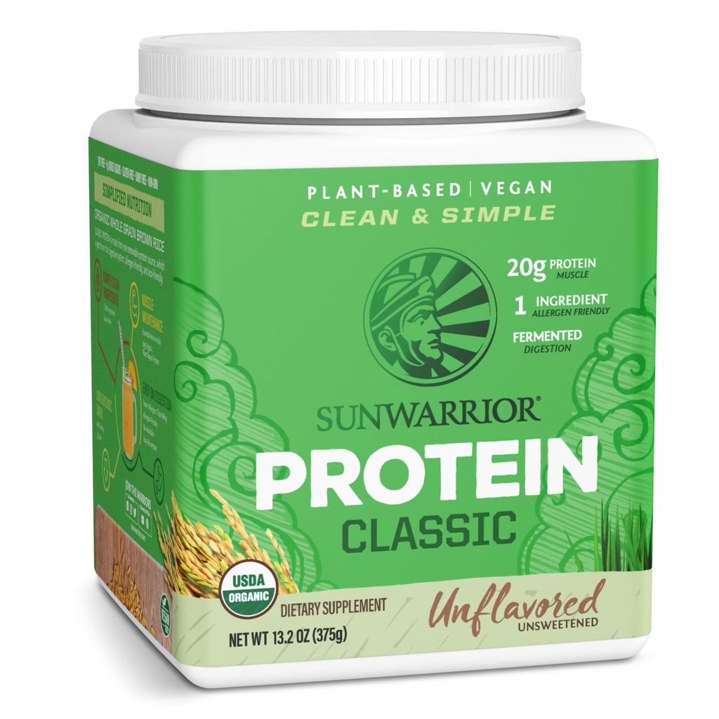 Bcaa & Amino Acids Raw Rice Protein Shake Gluten Free Low Carb Dairy Free | 식물 기반 클래식 Sprouted Brown Rice Protein Powder 천연 375g Sunwarrior