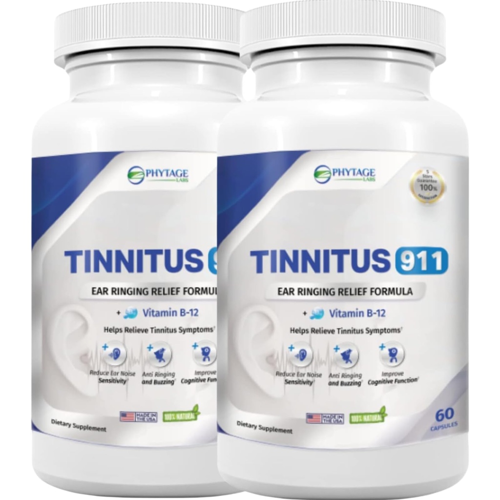 Tinnitus 911 - Tinnitus 완화 보충 - 귀 반지 릴리프 - 2 팩
