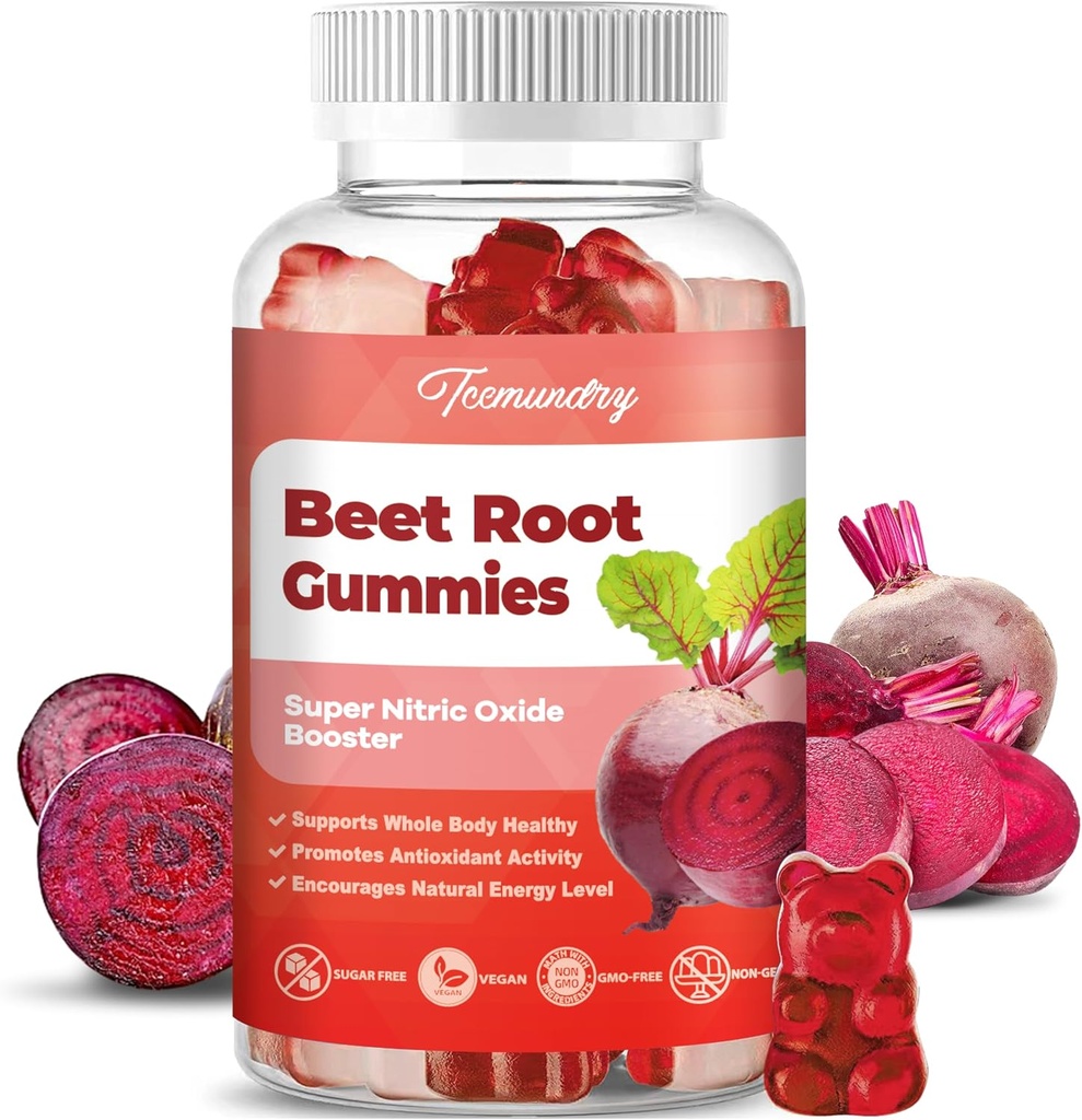 Sugar Free Beet Root Gummies - 에너지 및 전체 바디 건강 지원 - 1500mg Beet Root Gummies for Women Men (60 개)