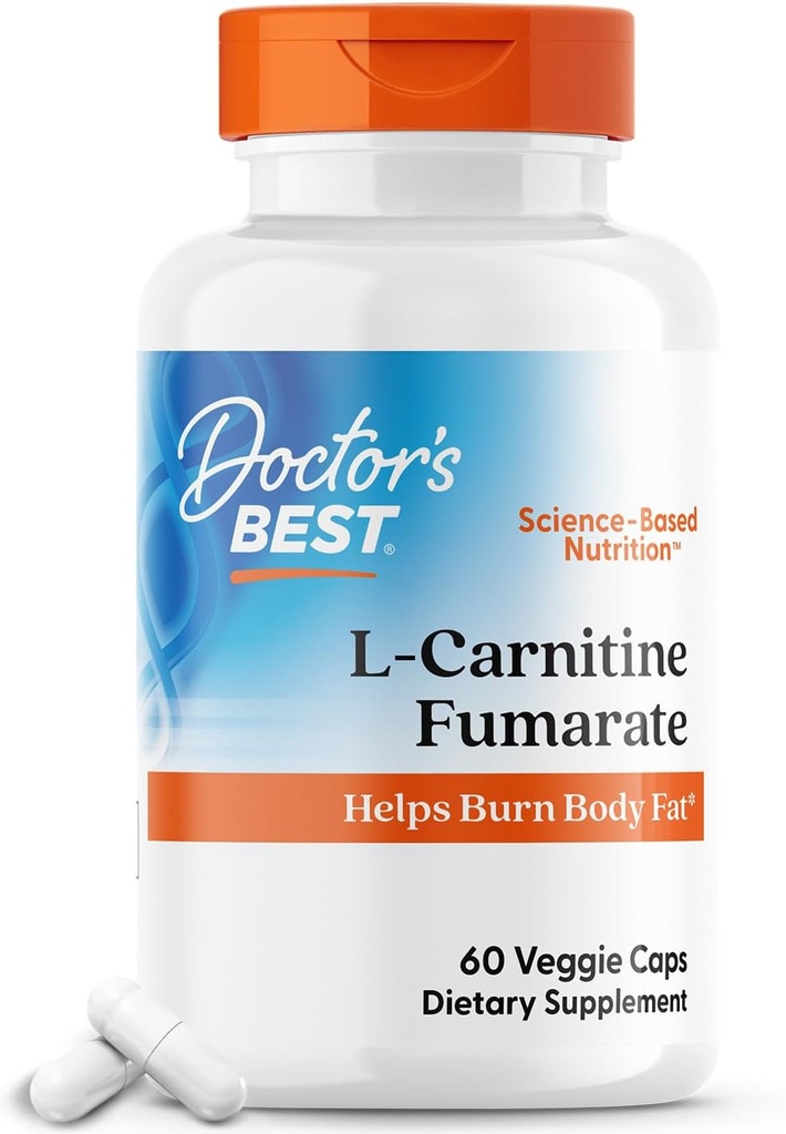의사 최고의 L-Carnitine Fumarate, 불타는 몸 지방, 비 GMO, 글루텐 무료, Soy Free, Vegan 60 Veggie Caps 도움