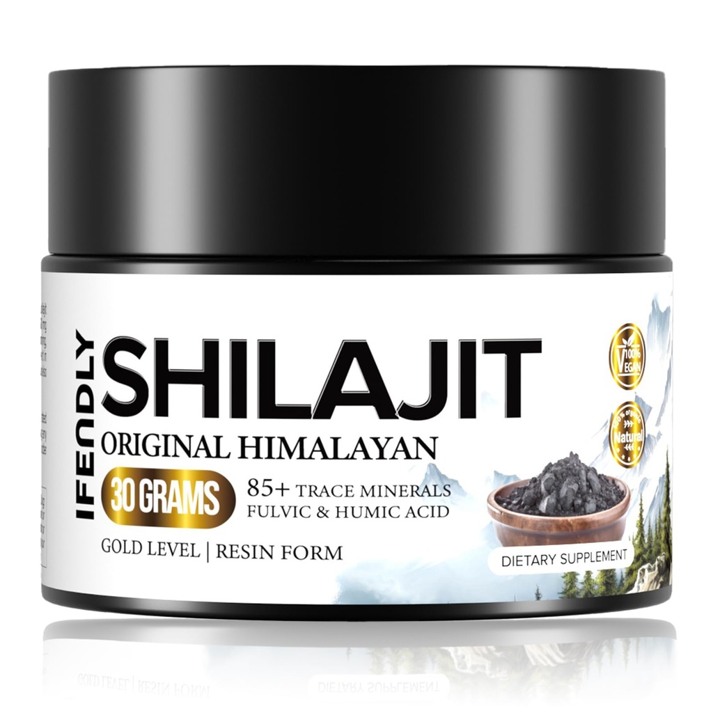 Shilajit 수지, 남자 & 여자를 위한 Shilajit, Shilajit 순수한 Himalayan 유기 - 85+ 추적 무기물, Fulvic & Humic 산, Stamina, Immunity & 힘, 50 서빙 (30g)와 더불어 600mg 힘 금 급료,