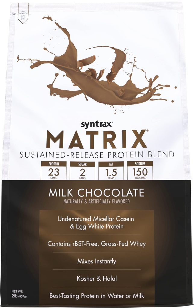 Syntrax 영양 매트릭스 - Sustained-Release Protein Blend, 밀크 초콜릿 2 파운드.