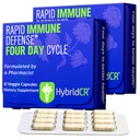HybridCR Rapid Immune Support Supplement - 4 Day Immunity Supplement - Echinacea, Ginseng, Andrographis, 아연, 셀레늄 - 여행 크기 시스템 지원 - 24 캡, 2 복용량 팩