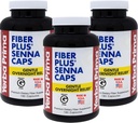 Yerba Prima Fiber Plus Senna 캡슐, 180 카운트 (3 팩) - Gentle Overnight Relief, USA Made, Non-GMO, 글루텐 프리