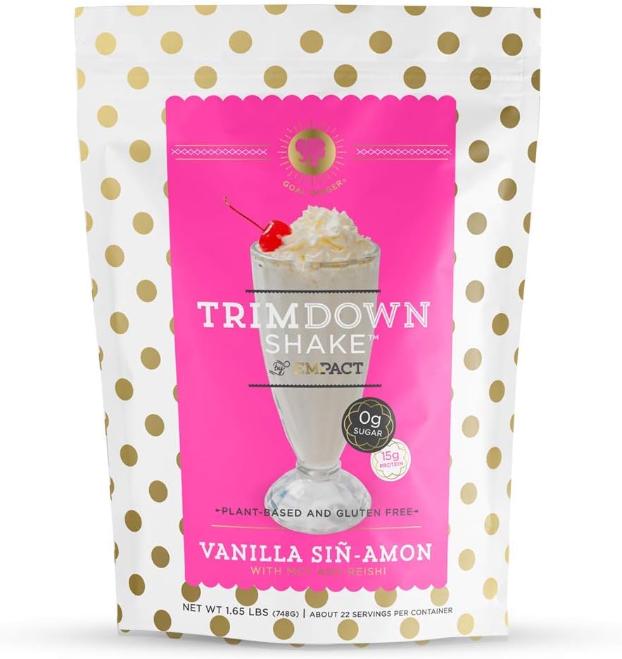 Empact Trimdown Shake - Vanilla Cinnamon - Vegan Protein Powder, Zero Sugar, Keto Friendly, Gluten Free, Non Dairy, Soy Free, Lactose Free, Non-GMO 1.65 파운드
