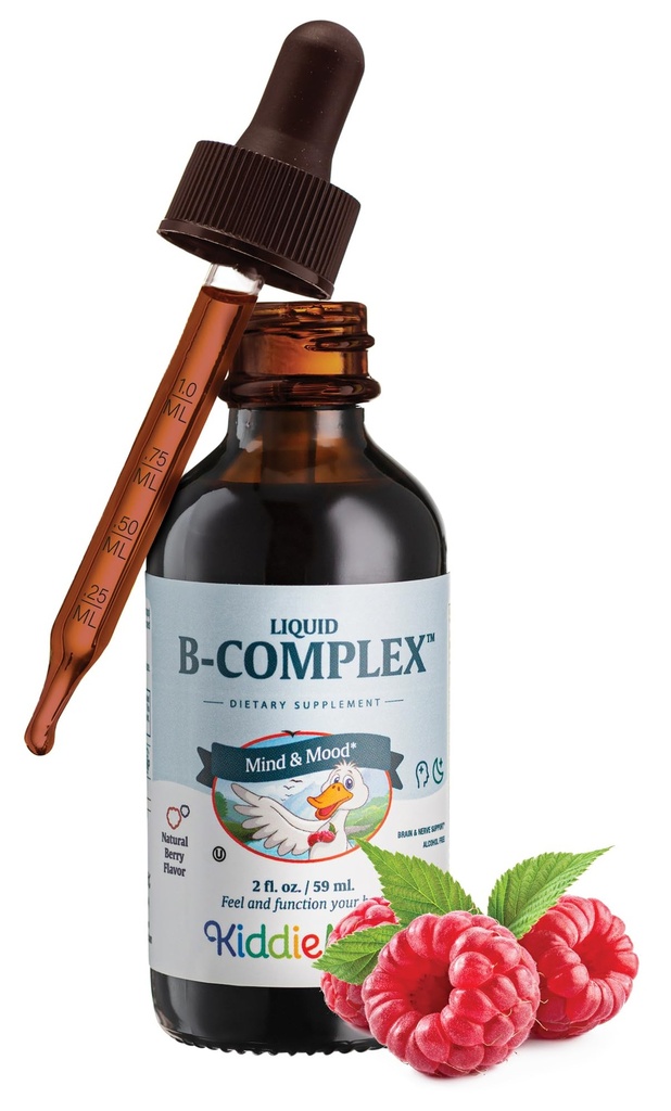 Maxi Health Kids Raspberry Liquid Vitamin B Complex - 비타민 B12과 비타민 보충 - B1 B2 B3 B5 B6 Biotin Folic Acid - 2 fl. Ounces를 가진 아이들을위한 하위 언어 B 비타민 복합 드롭