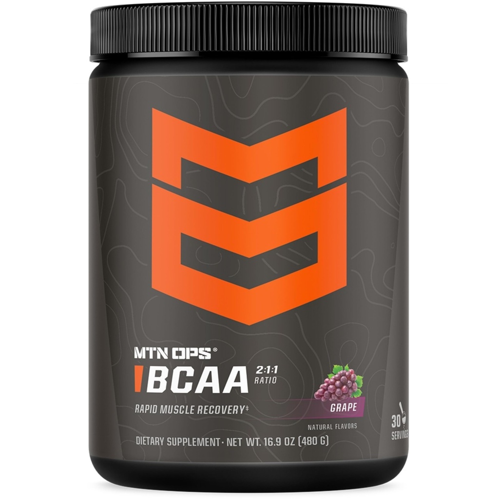MTN OPS BCAA 분말 2:1:1: 급속한 근육 회복을 위한 아미노산 보충교재 분말 & 0 설탕 & 글루텐을 가진 수선 - 30의 서빙, 포도