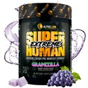 ALPHA LION Superhuman Extreme High Stim Pre Workout Powder, Beta Alanine, L-Taurine & 356mg Tri-Source Caffeine for Sustained Energy, Nitric Oxide & Citrulline for Pump (21 서빙, 포도 맛)