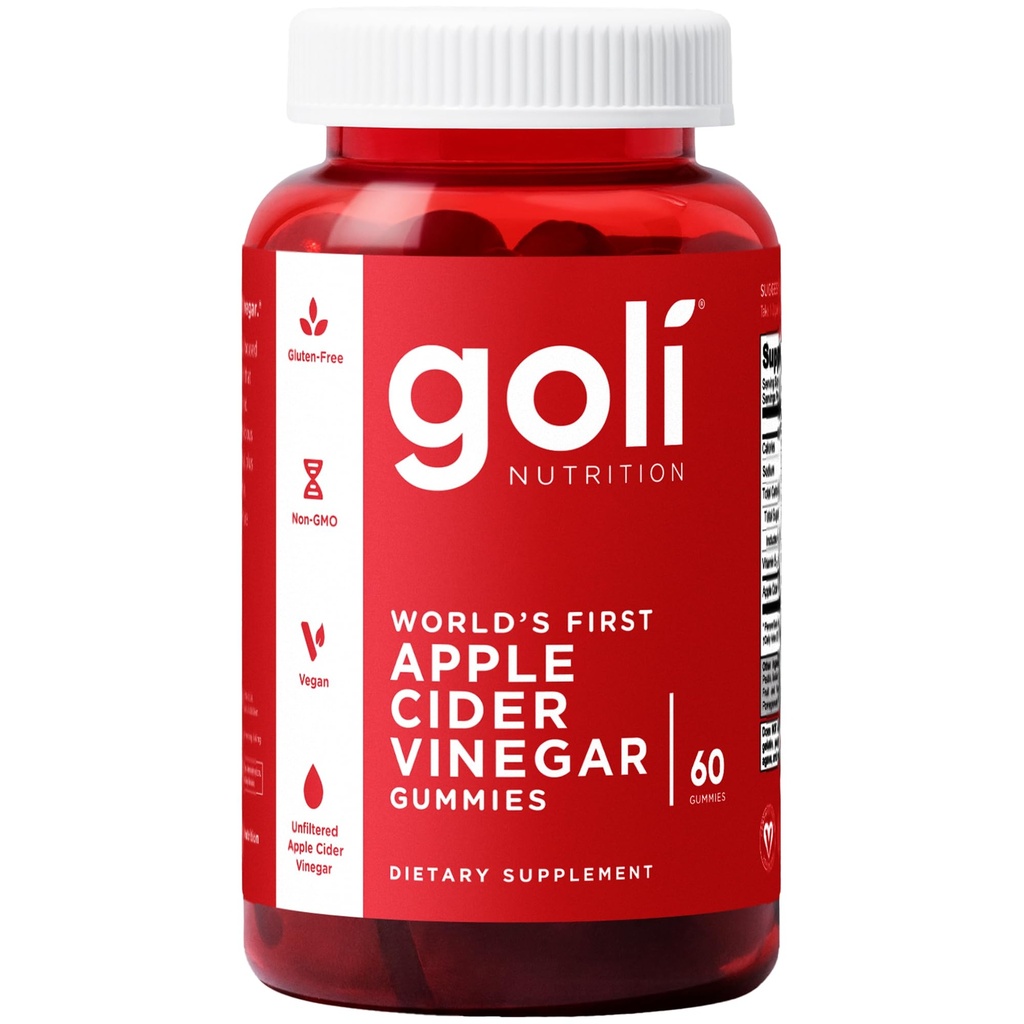 Goli Apple Cider Vinegar Gummy 비타민 - 60 개 - 비타민 B12, 젤라틴 - 무료, 글루텐 - 무료, Vegan & Non-GMO
