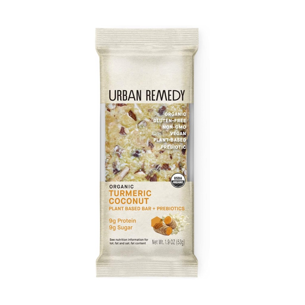 도시 Remedy 유기 황금 심황 식물 단백질 막대기 + Prebiotics, 1.9 Oz