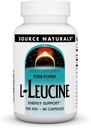 Source Naturals L-Leucine 에너지 지원을위한 무료 양식 필수 아미노산 보충 - 60 캡슐
