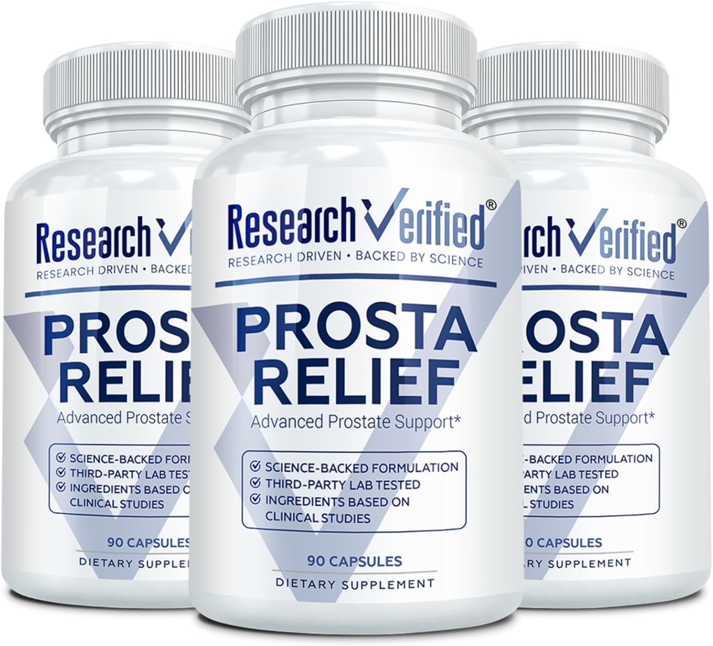 연구 Verified Prosta Relief - 톱 팔로토와 Bioperine - 전립선 건강; Bladder & Urinary 건강, 드라이브 및 성능; 순수한 자연, 90 캡슐 (포장 3)