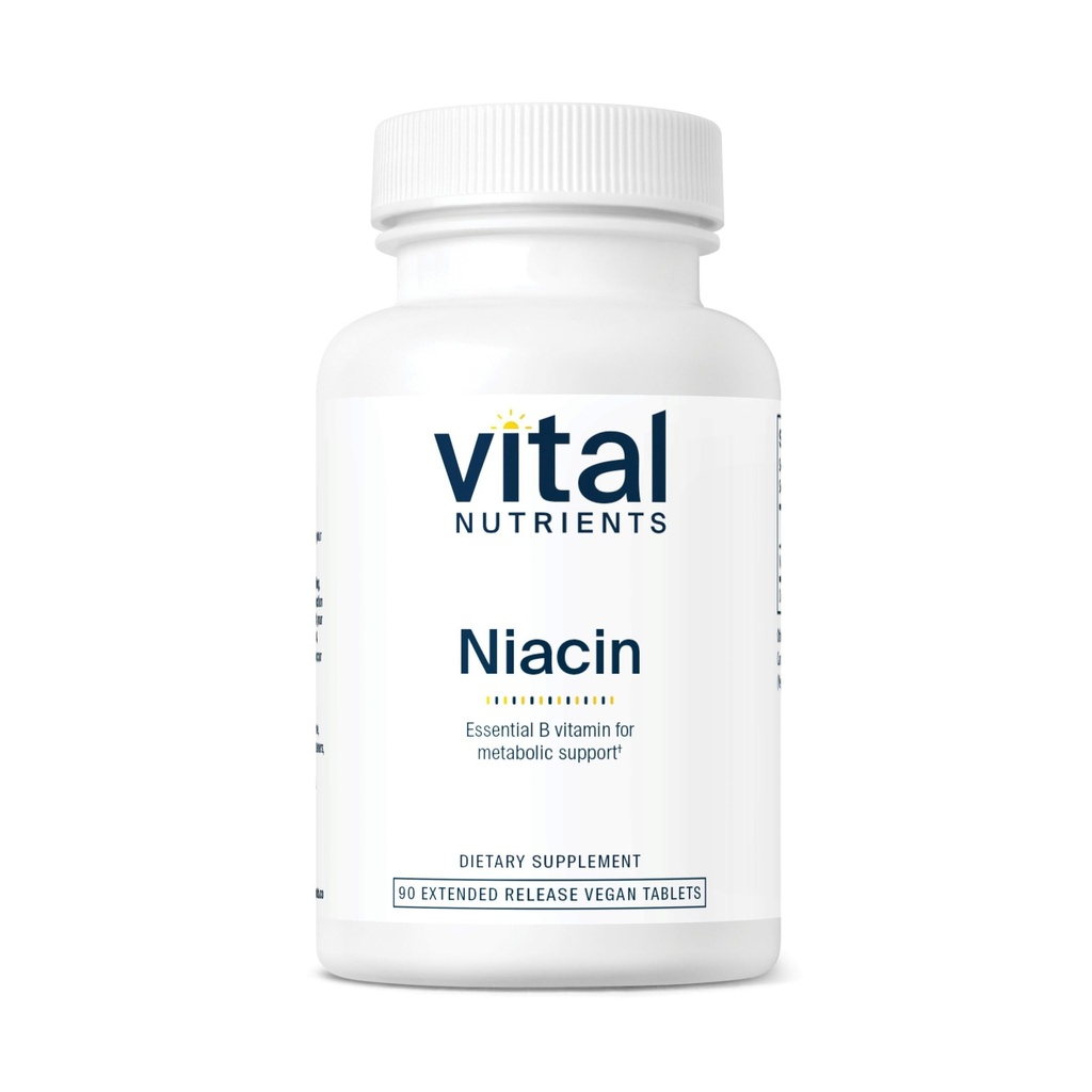 Vital Nutrients Niacin 500mg | 남성용 타임리스 니콘 보충 | 비타민 B3 지원 심장 건강 및 단백질 및 지방 대사 | 글루텐, 낙농장, 소이 무료 | 비 GMO | 90 정제