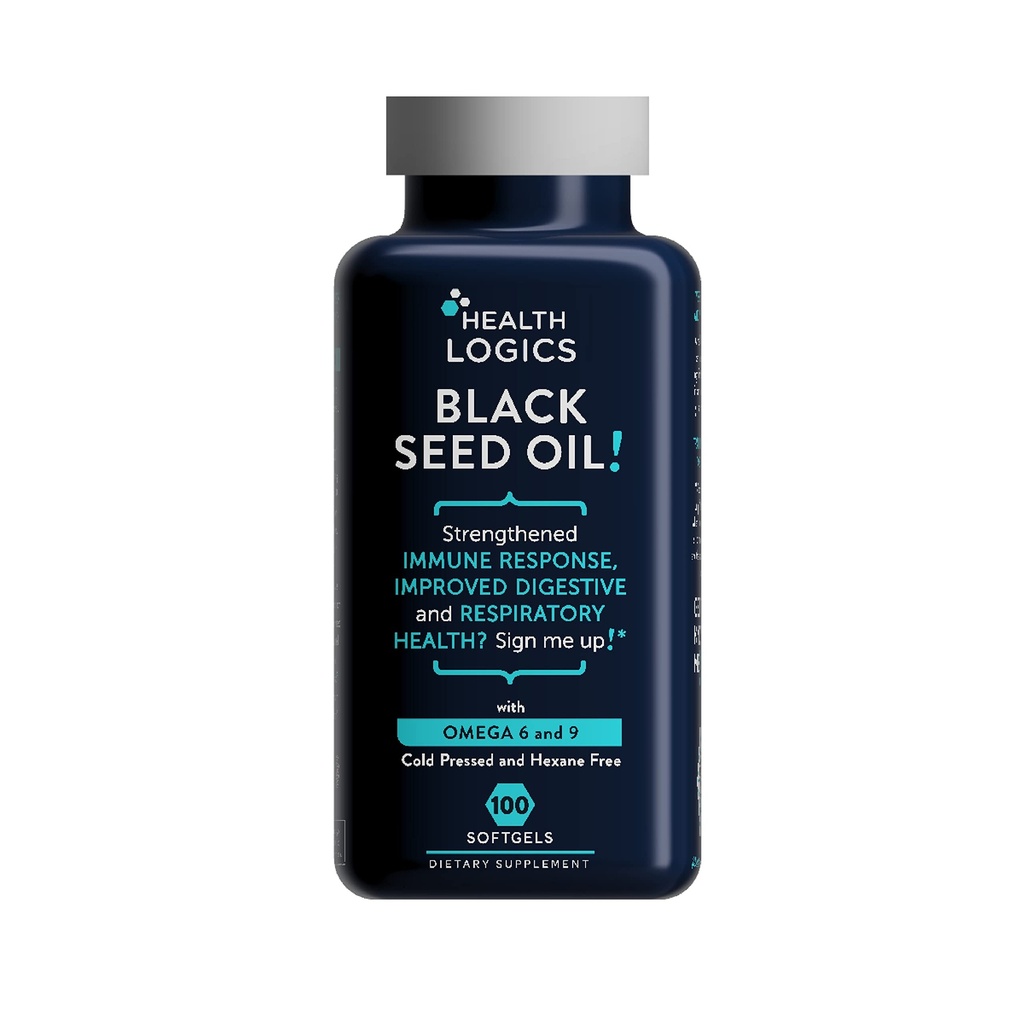 건강 논리 검정씨 기름, 찬 압박되는, Omega 6 & 9의 부유한 근원 Nigella Sativa (100 연약한 젤 캡슐)에서 근본적인 지방산