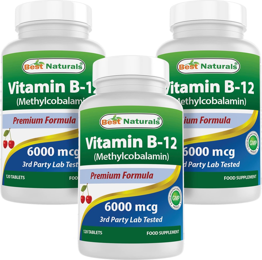 Methylcobalamin (Methyl B12)로 제일 자연적인 비타민 B-12, 6000 mcg 120 이하 언어 정제 (120의 조사 3))