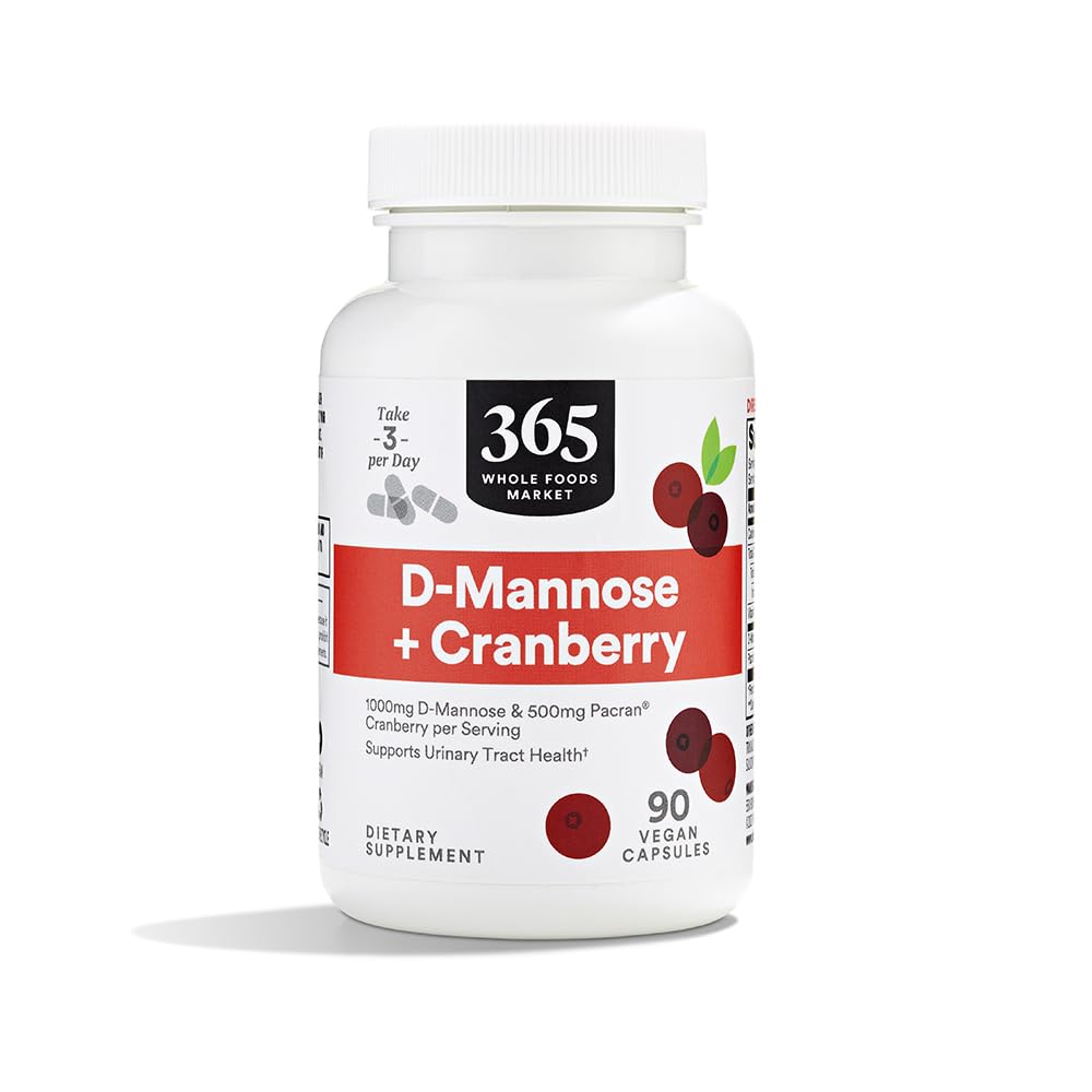 전체 식품 시장의 365, Cranberry가있는 D-Mannose, 90 카운트