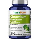 NusaPure 크롬 Picolinate 1000mcg 240 Veggie 캡슐 (비 GMO, 채식주의자)