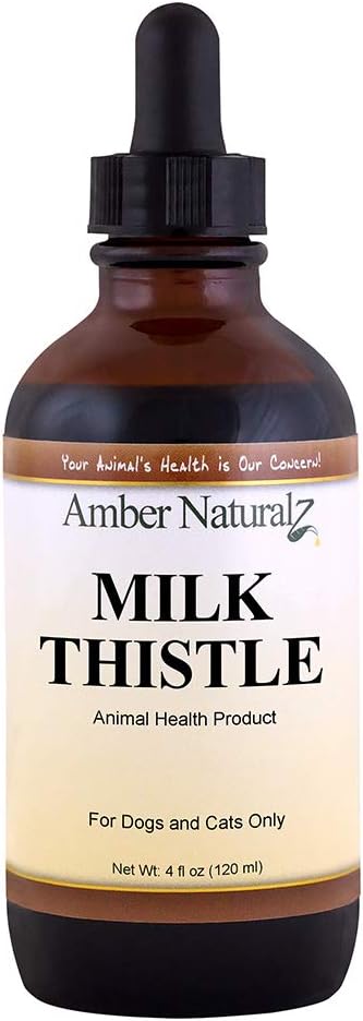 AMBER NATURALZ 우유 이틀 초본 보충 개와 고양이 | 지원 정상적인 간결 기능 및 해독 | Liver 지원 및 피부 건강을 위한 자연적인 원조