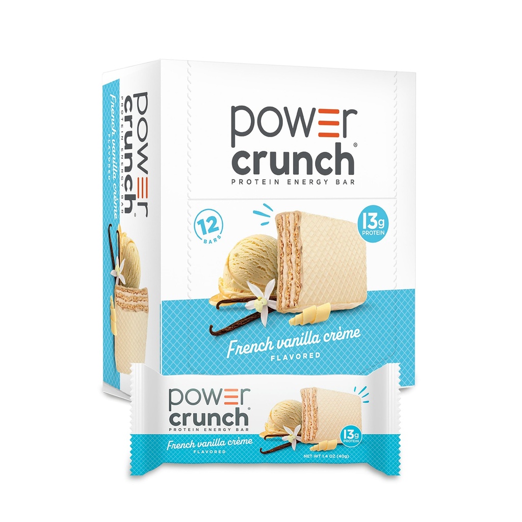 Power Crunch Protein Wafer Bar, 맛있는 맛, 프랑스 바닐라 크림, 1.4 Ounce (12 개)