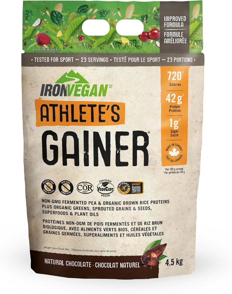 Iron Vegan Athlete의 게인 - 천연 초콜렛 4.5 kg