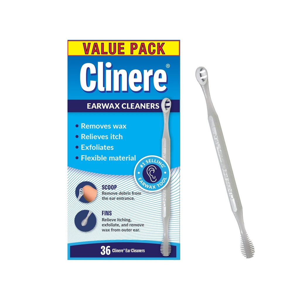 Clinere 귀 세탁기술자, Gentle 운하 청소 및 귀 왁스 제거 공구, Itch 기복, Exfoliates, 36 조사