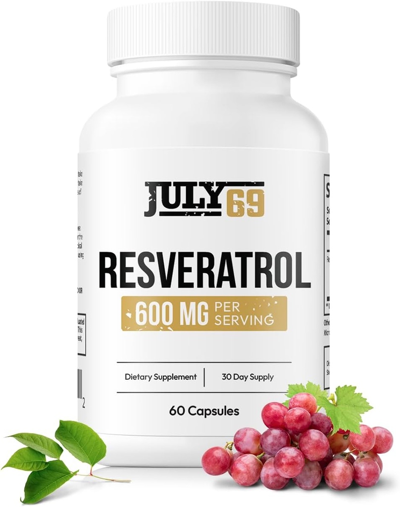 서빙 당 Resveratrol 캡슐 600mg, 유력한 산화를 억제하는 규정식 보충교재 캡슐, 미국에서 만드는 1개의 병에 있는 60의 캡슐