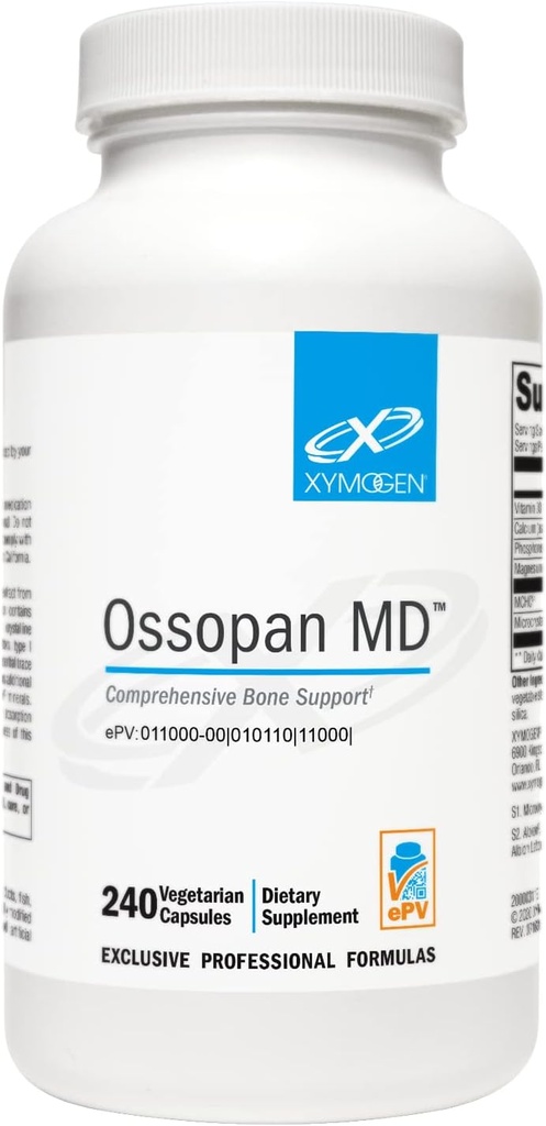 XYMOGEN Ossopan MD - 지원 뼈 힘 + 뼈 건강 - Microcrystalline Hydroxyapatite, 인, 비타민 D3 및 마그네슘 말레이트 (240 캡슐)를 가진 칼슘 보충교재