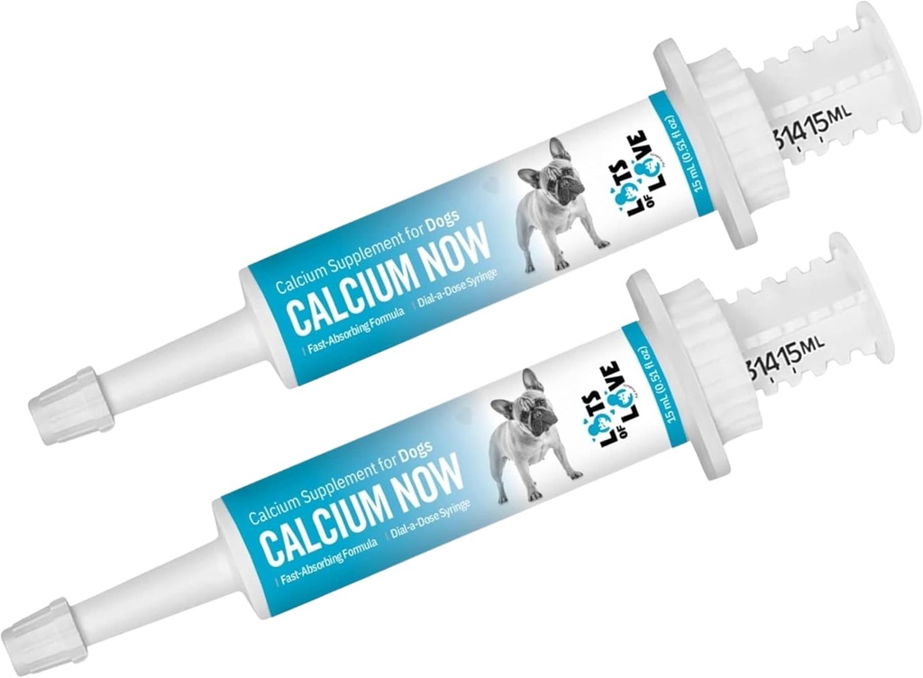 칼슘 지금 - 개에 대한 경구 칼슘 - (15 ml 페이스트, 바닐라) (팩 2) - 개를위한 칼슘 보충 - 개를위한 품종 친화적 인 칼슘 - 사랑 애완 동물 제품의 많은