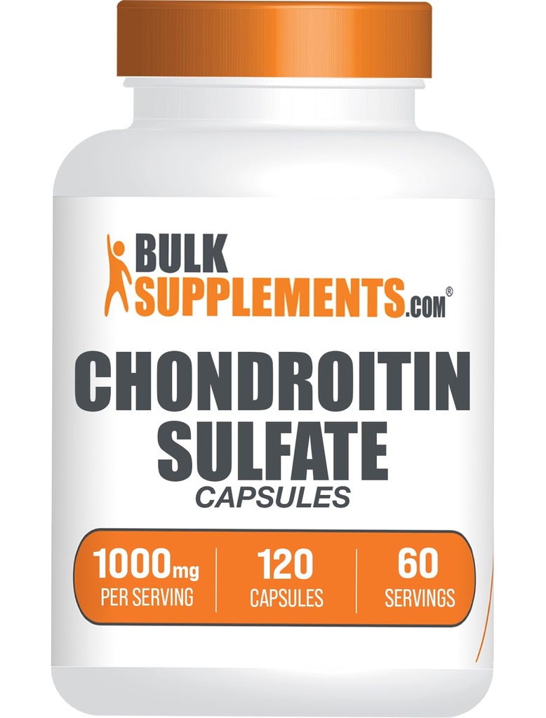 BulkSupplements.com Chondroitin 황산염 캡슐 - 영양 보충, Chondroitin 황산염 1000 mg - 글루텐 무료, 서빙 당 2 캡슐, 120 개 (팩 1)